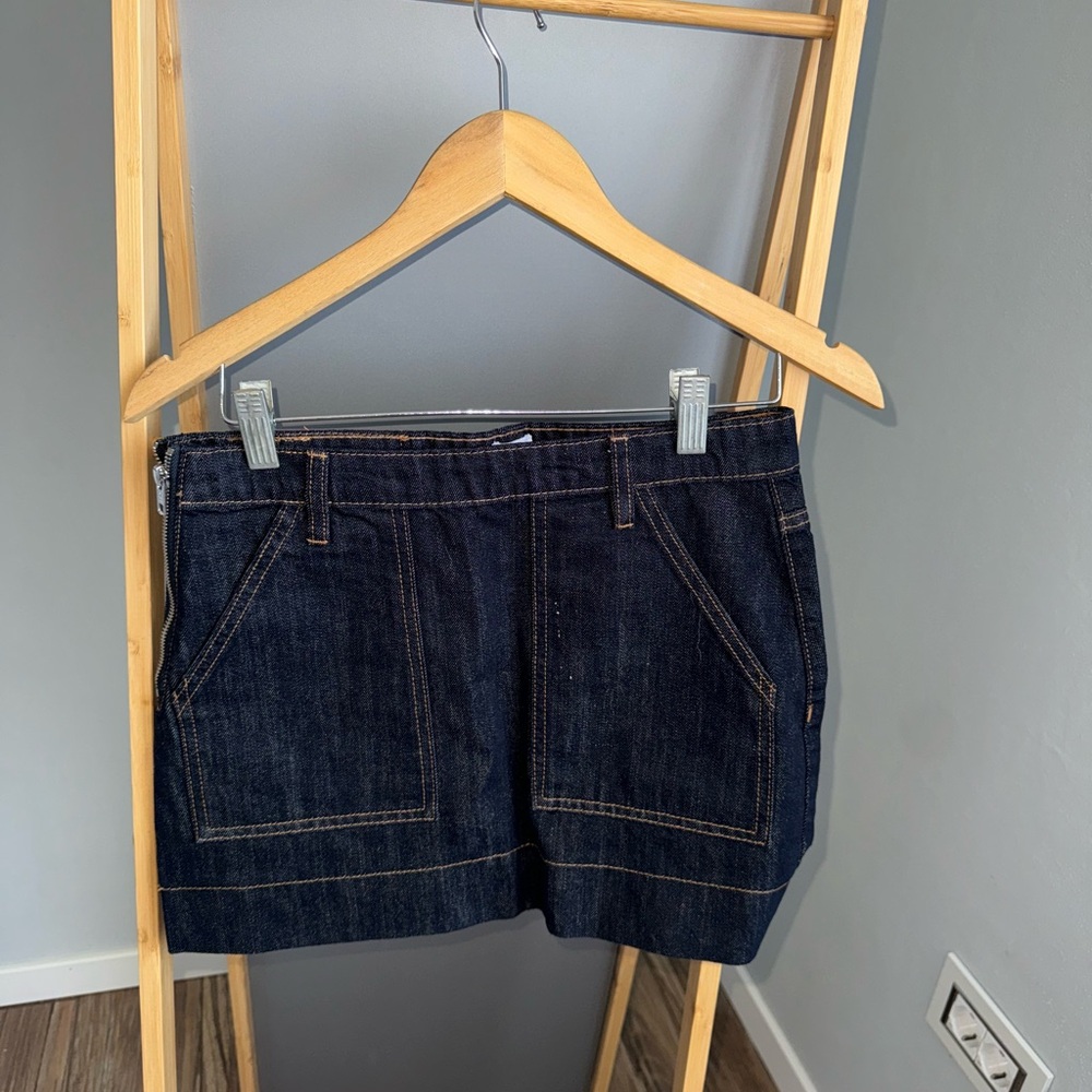 Dark Wash Denim Women's skirt - Classic Pocket Skirt-Style